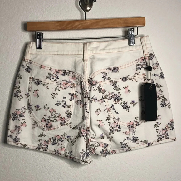 NWT RAG & BONE Ellie Micro Floral Off White Denim Shorts Size 27 - Picture 6 of 10